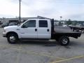 2000 Oxford White Ford F350 Super Duty Lariat Crew Cab 4x4 Dually Flat Bed  photo #2