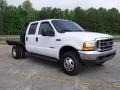 2000 Oxford White Ford F350 Super Duty Lariat Crew Cab 4x4 Dually Flat Bed  photo #7