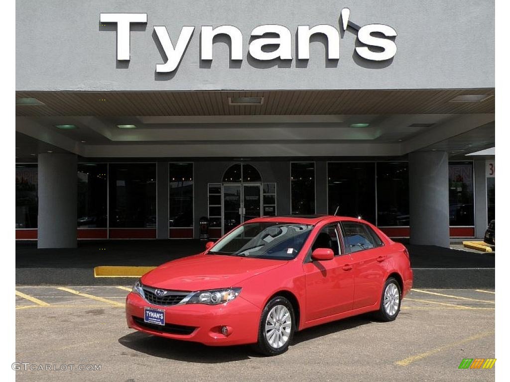 2009 Impreza 2.5i Premium Sedan - Lightning Red / Carbon Black photo #1