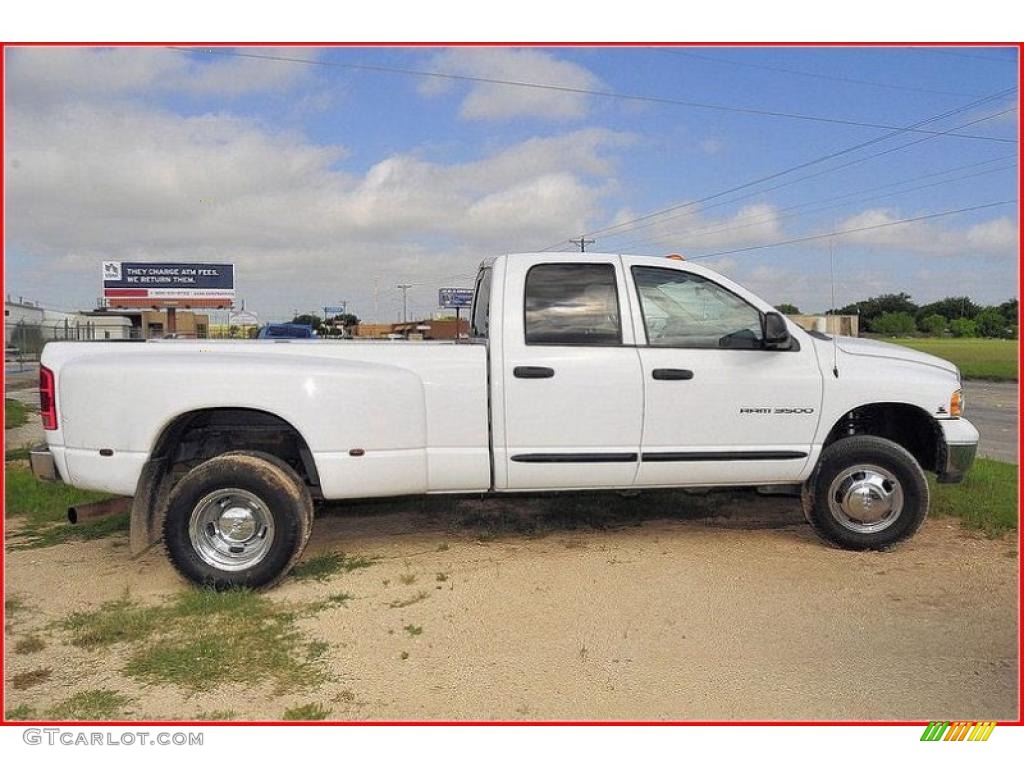 2005 Ram 3500 SLT Quad Cab 4x4 Dually - Bright White / Taupe photo #2