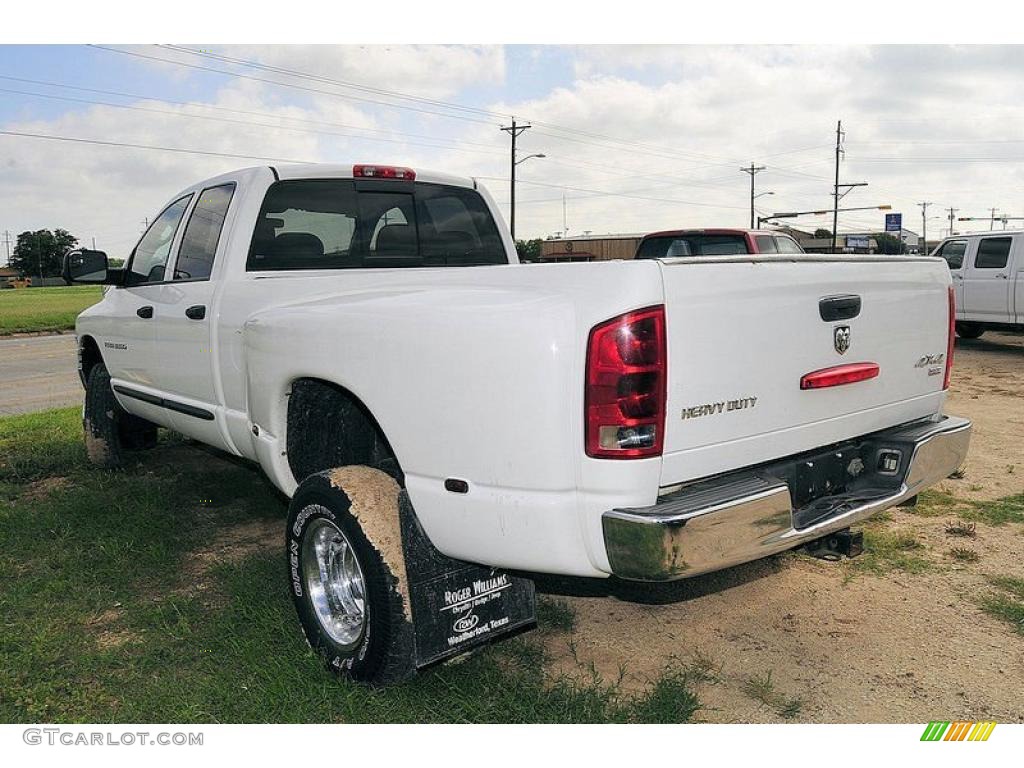 2005 Ram 3500 SLT Quad Cab 4x4 Dually - Bright White / Taupe photo #4