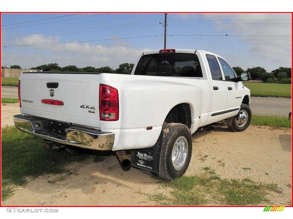 2005 Ram 3500 SLT Quad Cab 4x4 Dually - Bright White / Taupe photo #9