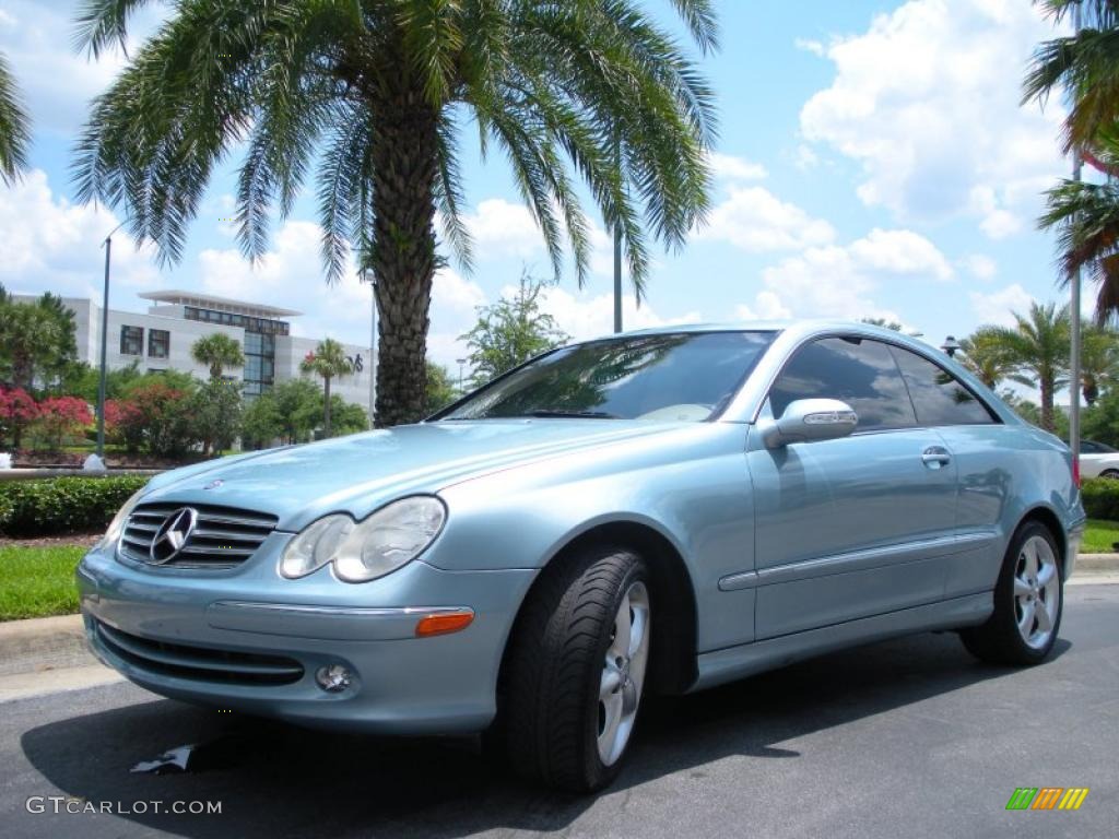 2004 CLK 320 Coupe - Ice Blue Metallic / Stone photo #2