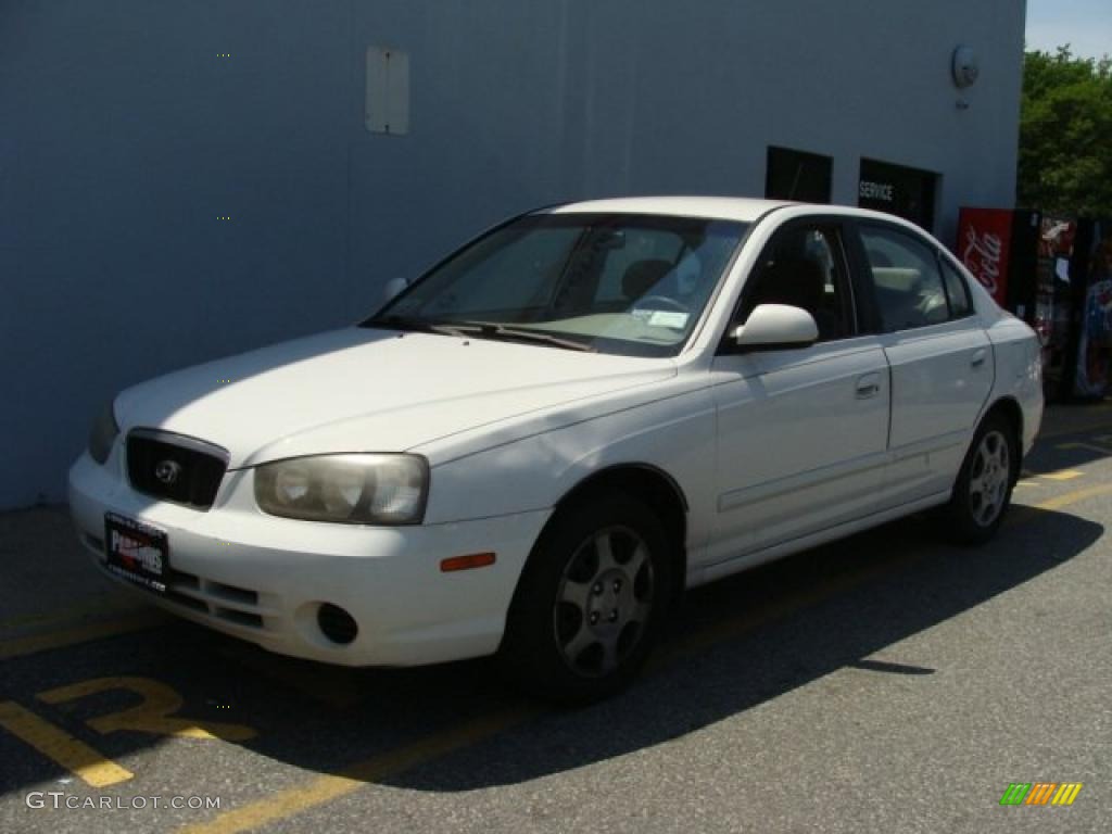 2002 Elantra GLS Sedan - Nordic White / Gray photo #1