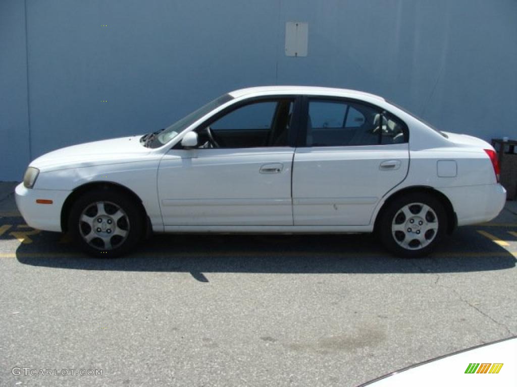 2002 Elantra GLS Sedan - Nordic White / Gray photo #3