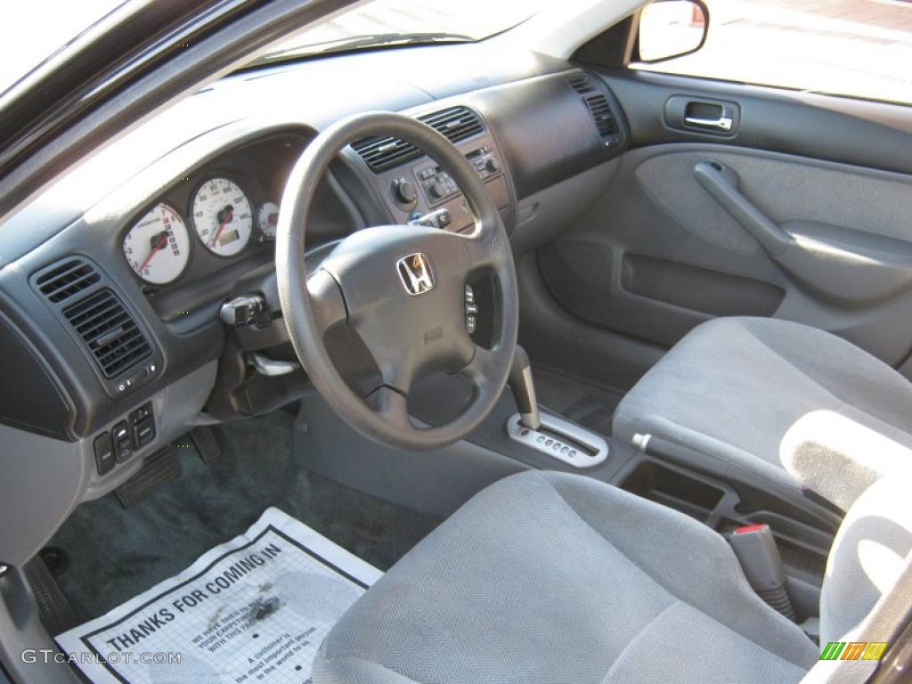 2002 Civic EX Sedan - Nighthawk Black Pearl / Gray photo #5