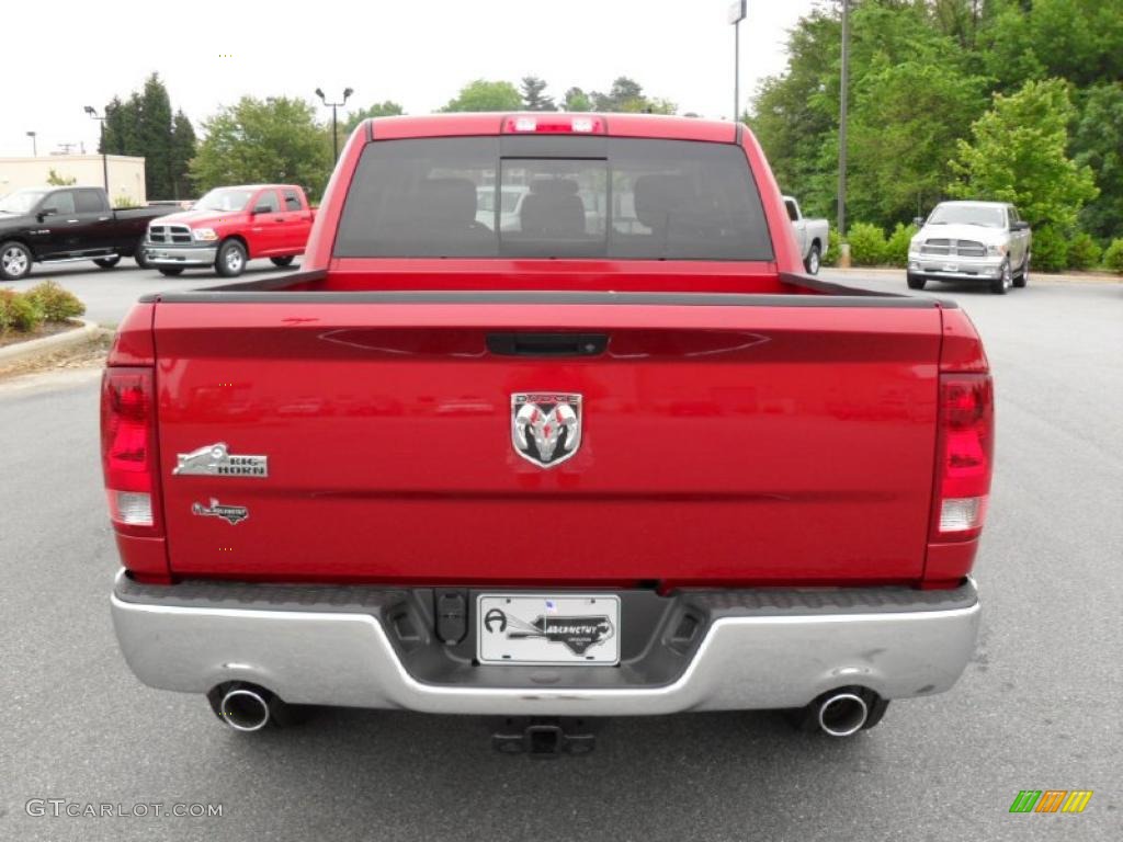 2010 Ram 1500 Big Horn Crew Cab - Inferno Red Crystal Pearl / Dark Slate/Medium Graystone photo #3