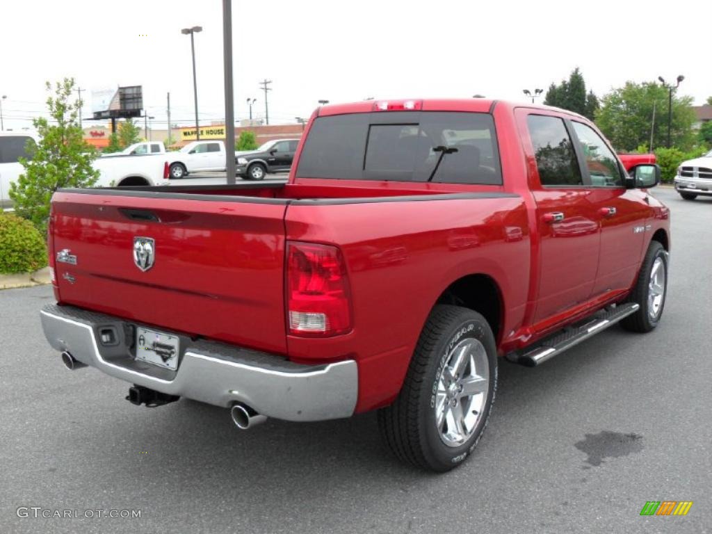 2010 Ram 1500 Big Horn Crew Cab - Inferno Red Crystal Pearl / Dark Slate/Medium Graystone photo #4