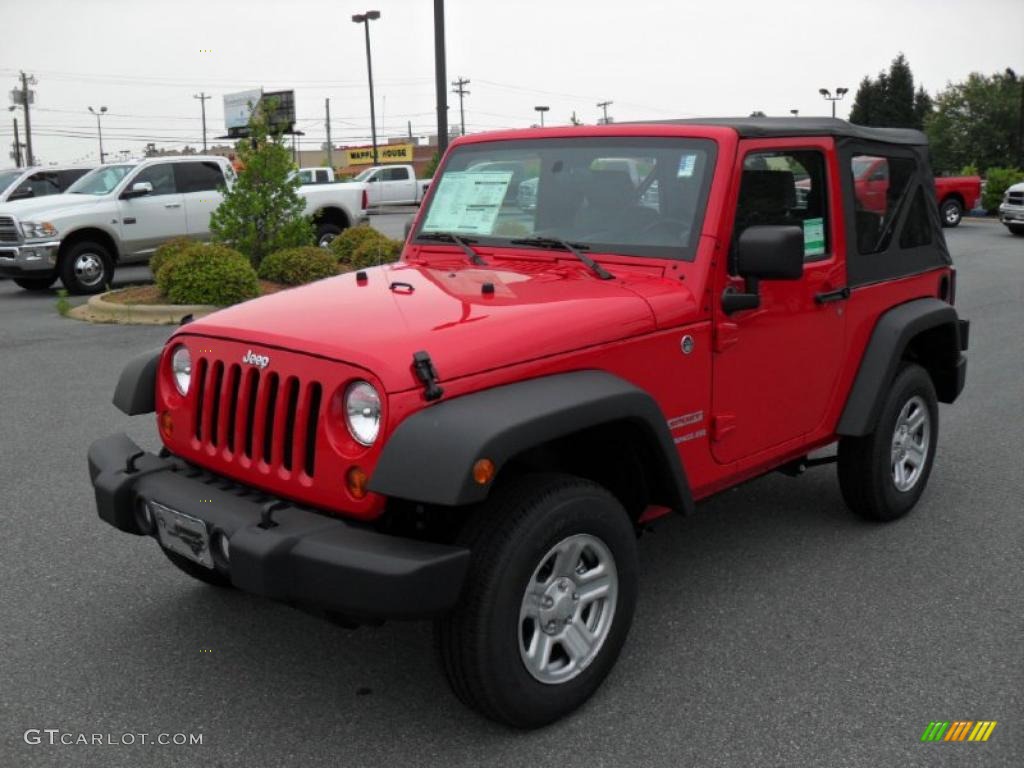 2010 Wrangler Sport 4x4 - Flame Red / Dark Slate Gray/Medium Slate Gray photo #1