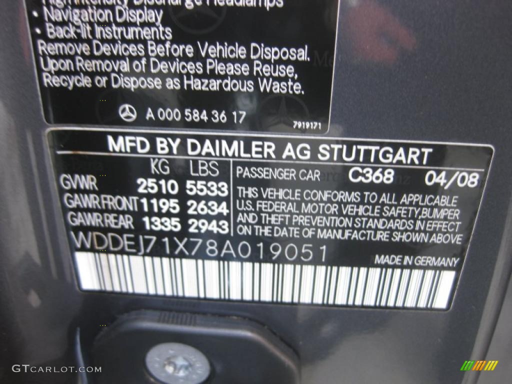 2008 CL 550 - Flint Grey Metallic / Black photo #25