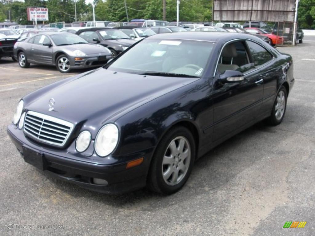 2001 CLK 320 Coupe - Capri Blue Metallic / Ash photo #1