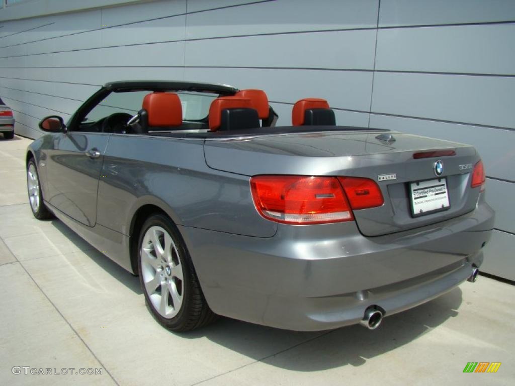 2007 3 Series 335i Convertible - Space Gray Metallic / Coral Red/Black photo #3