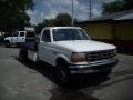 1997 Oxford White Ford F350 XL Regular Cab Dually Chassis Flat Bed  photo #1