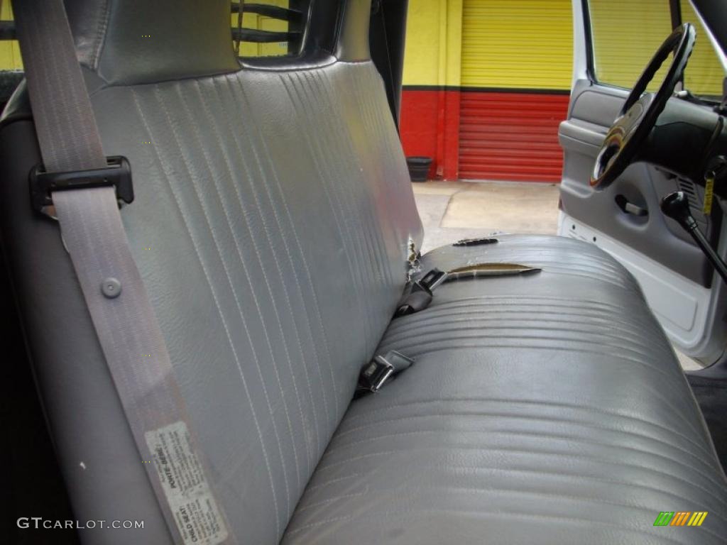 1997 F350 XL Regular Cab Dually Chassis Flat Bed - Oxford White / Opal Grey photo #14