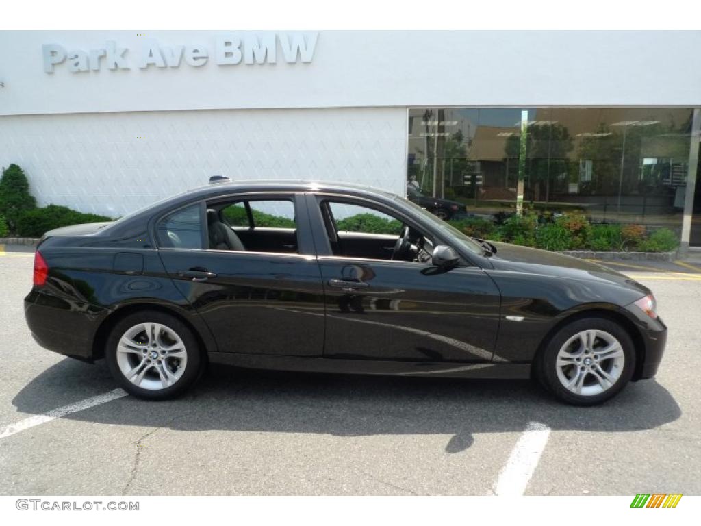 2008 3 Series 328xi Sedan - Jet Black / Black photo #5