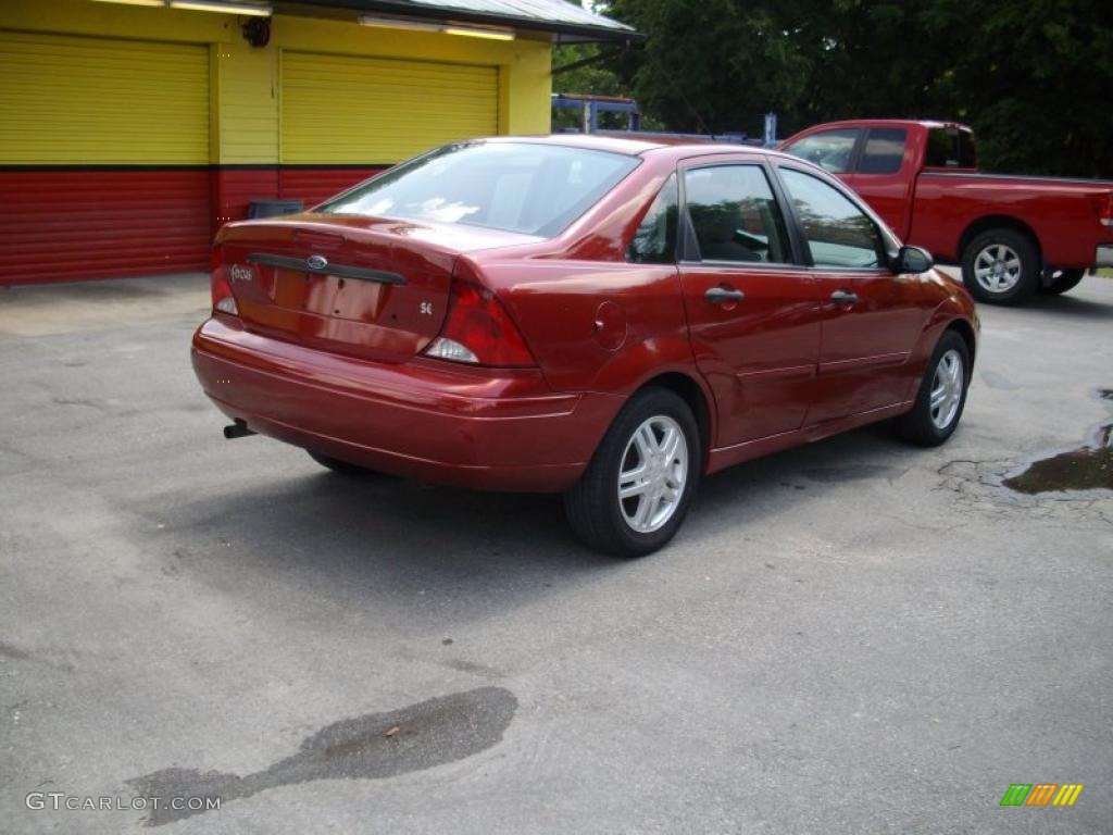 2004 Focus SE Sedan - Sangria Red Metallic / Medium Graphite photo #3
