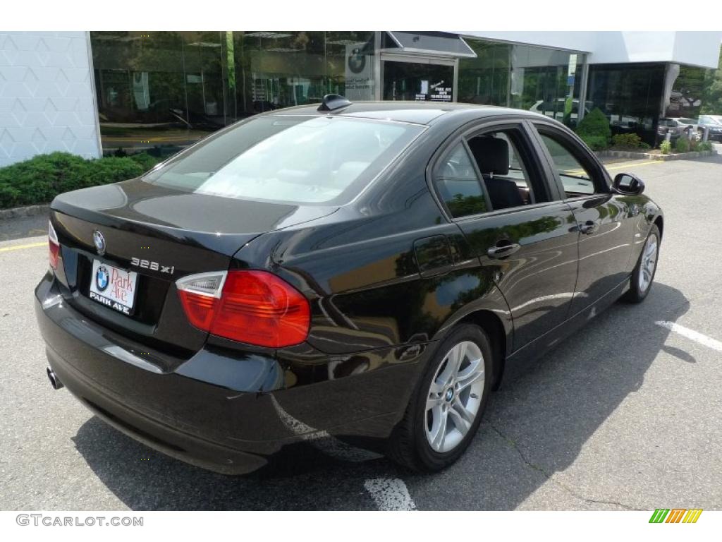 2008 3 Series 328xi Sedan - Jet Black / Black photo #7