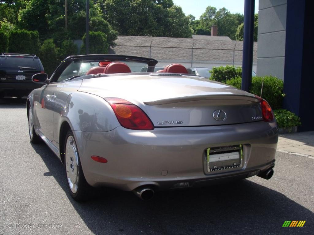 2002 SC 430 - Thunder Cloud Metallic / Red photo #6