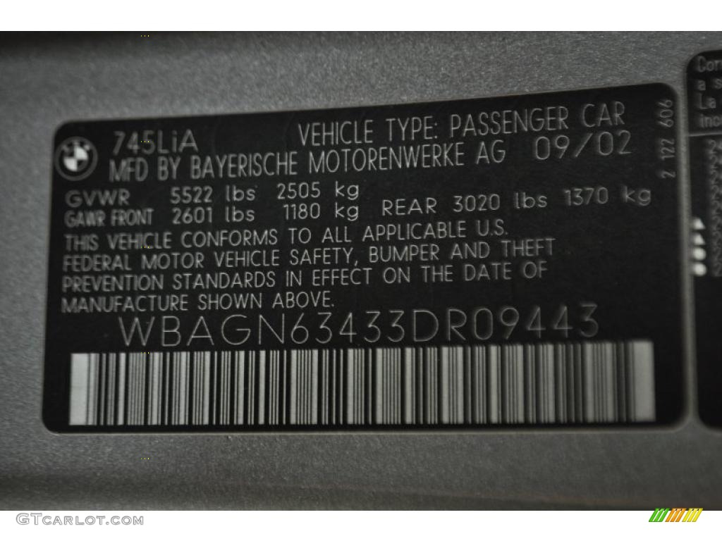2003 7 Series 745Li Sedan - Titanium Grey Metallic / Basalt Grey/Flannel Grey photo #10