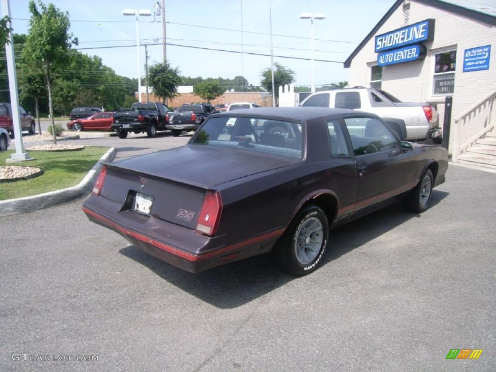 1987 Monte Carlo SS - Dark Maroon Metallic / Maroon photo #5