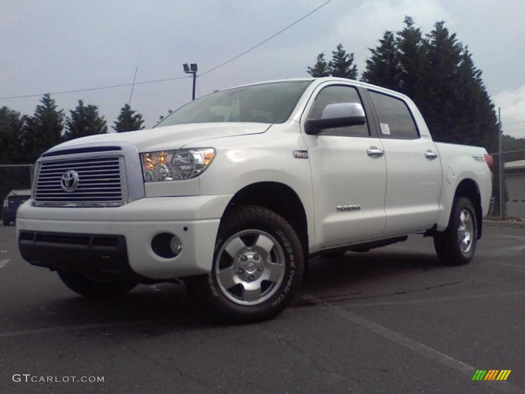 2010 Tundra Limited CrewMax 4x4 - Super White / Red Rock photo #1
