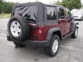 2007 Red Rock Crystal Pearl Jeep Wrangler Unlimited X 4x4  photo #4