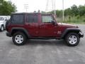 2007 Red Rock Crystal Pearl Jeep Wrangler Unlimited X 4x4  photo #7