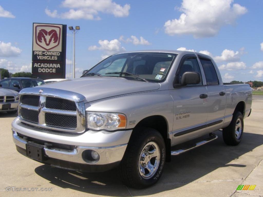 2003 Ram 1500 SLT Quad Cab 4x4 - Bright Silver Metallic / Dark Slate Gray photo #1