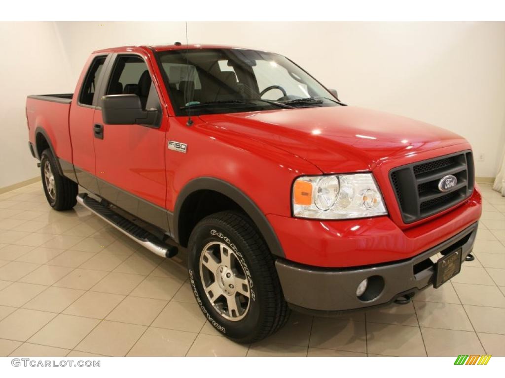 2007 F150 FX4 SuperCab 4x4 - Bright Red / Black photo #1