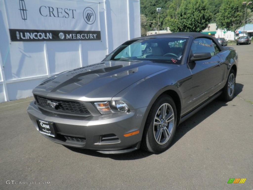 2010 Mustang V6 Premium Convertible - Sterling Grey Metallic / Stone photo #1