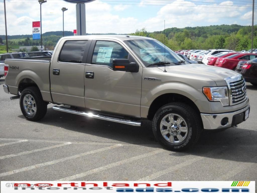 2010 F150 XLT SuperCrew 4x4 - Pueblo Gold Metallic / Medium Stone photo #4