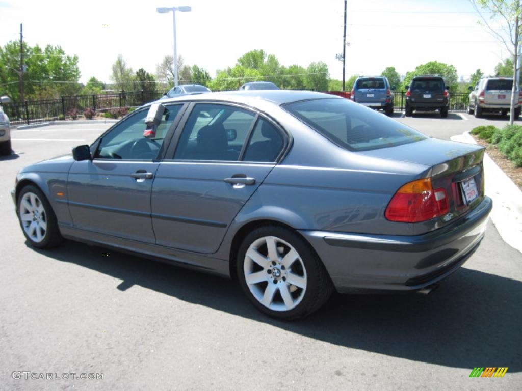 2001 3 Series 325i Sedan - Steel Blue Metallic / Grey photo #4