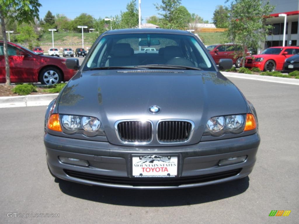 2001 3 Series 325i Sedan - Steel Blue Metallic / Grey photo #6