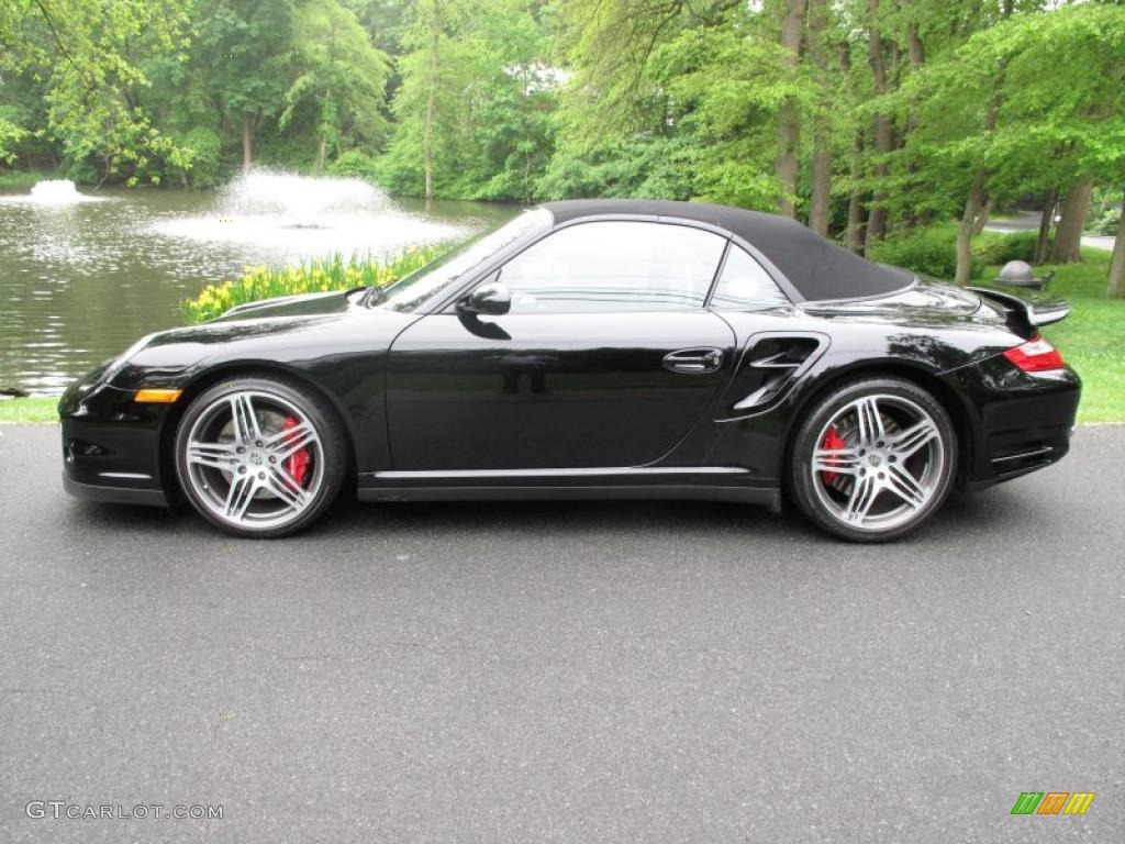 2008 911 Turbo Cabriolet - Black / Black photo #3