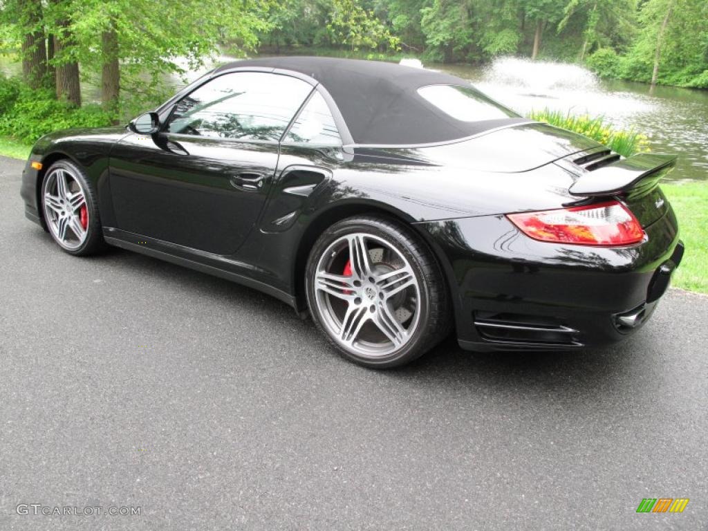 2008 911 Turbo Cabriolet - Black / Black photo #4