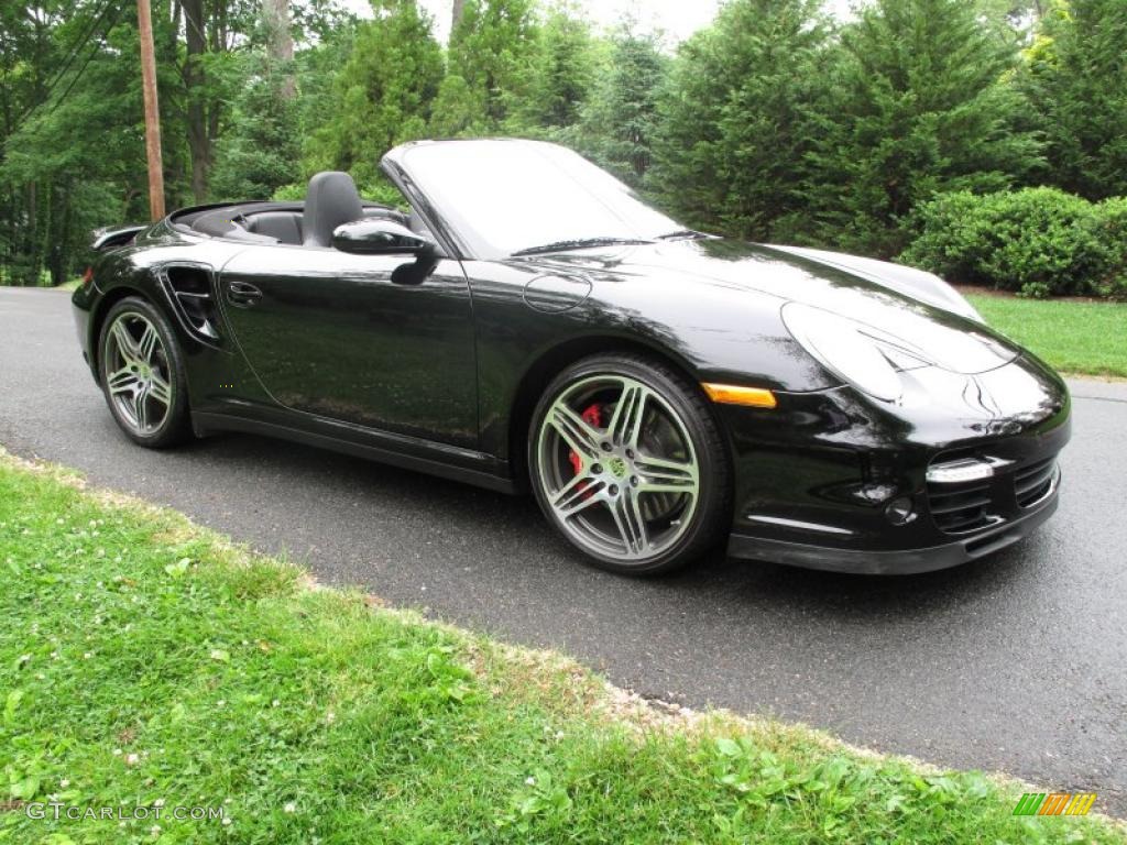 2008 911 Turbo Cabriolet - Black / Black photo #8