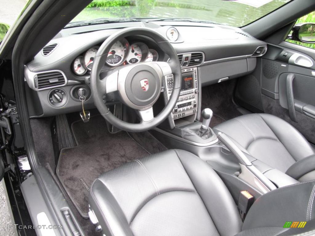 2008 911 Turbo Cabriolet - Black / Black photo #11