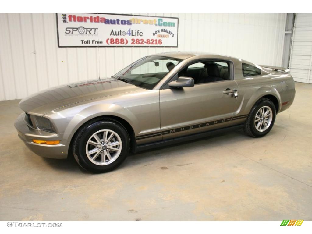 2005 Mustang V6 Premium Coupe - Mineral Grey Metallic / Dark Charcoal photo #4