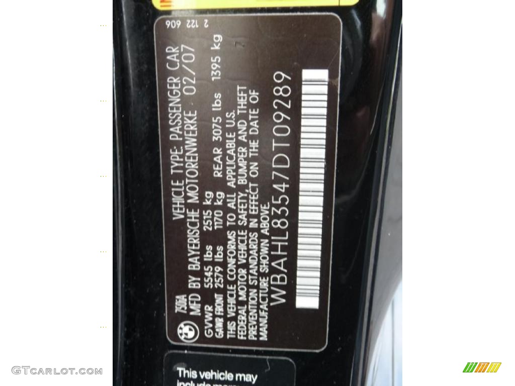 2007 7 Series 750i Sedan - Azurite Black Metallic / Black photo #40