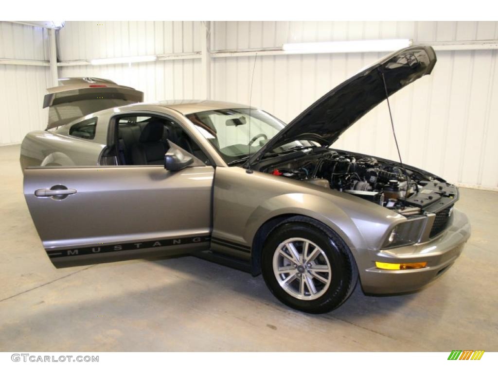 2005 Mustang V6 Premium Coupe - Mineral Grey Metallic / Dark Charcoal photo #41