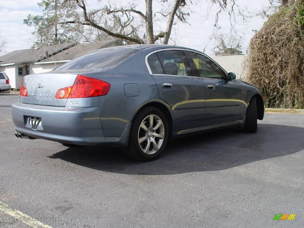 2006 G 35 Sedan - Lakeshore Slate Blue Metallic / Wheat photo #3