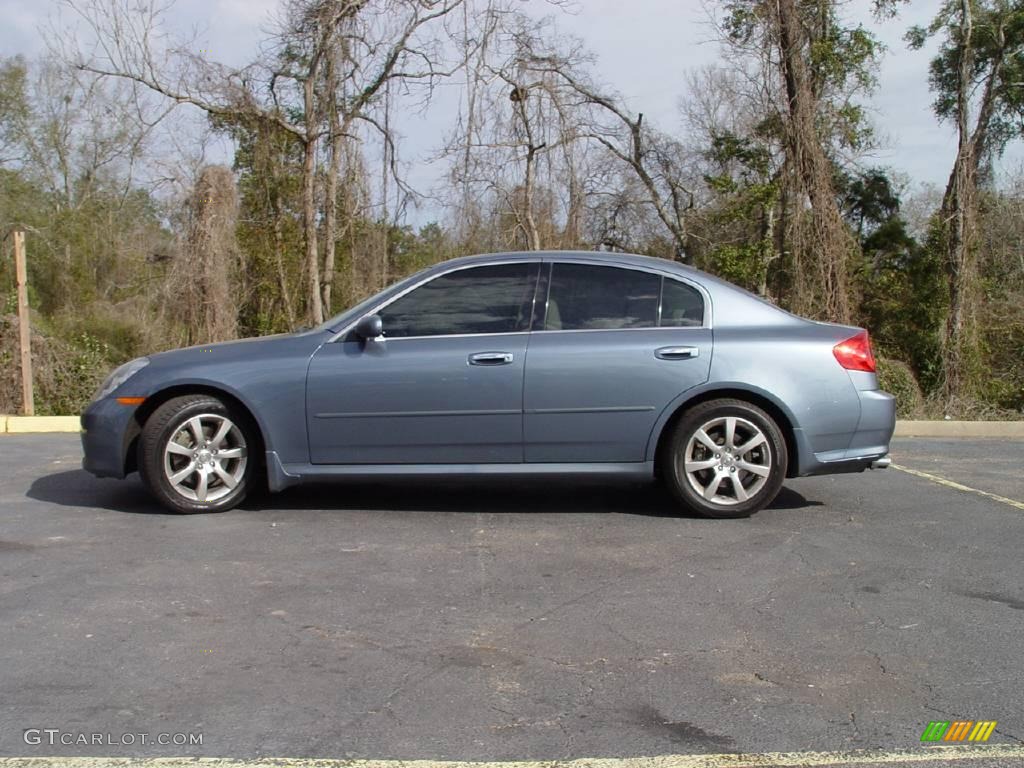 2006 G 35 Sedan - Lakeshore Slate Blue Metallic / Wheat photo #6