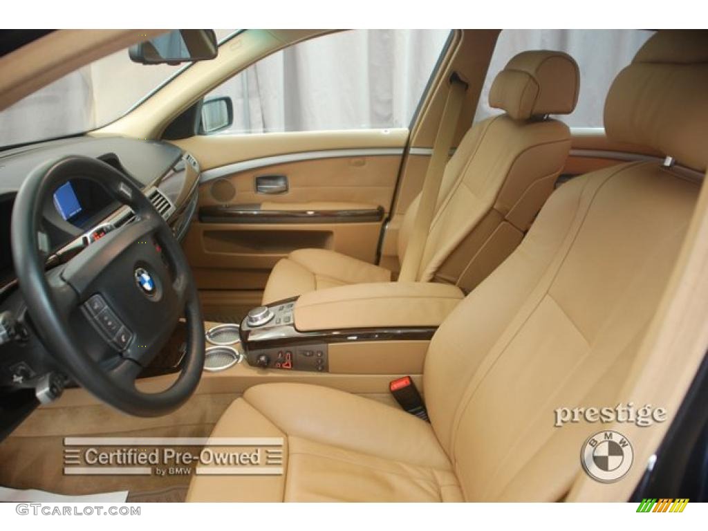 2007 7 Series 750Li Sedan - Monaco Blue Metallic / Beige photo #12
