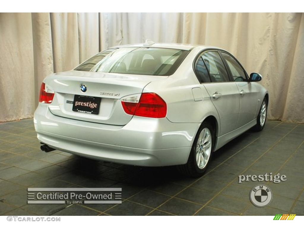 2007 3 Series 328xi Sedan - Titanium Silver Metallic / Black photo #2