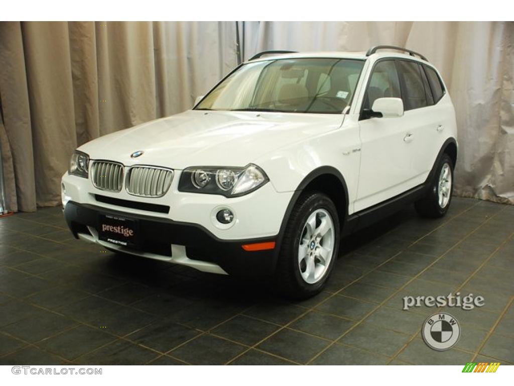 2008 X3 3.0si - Alpine White / Beige photo #1