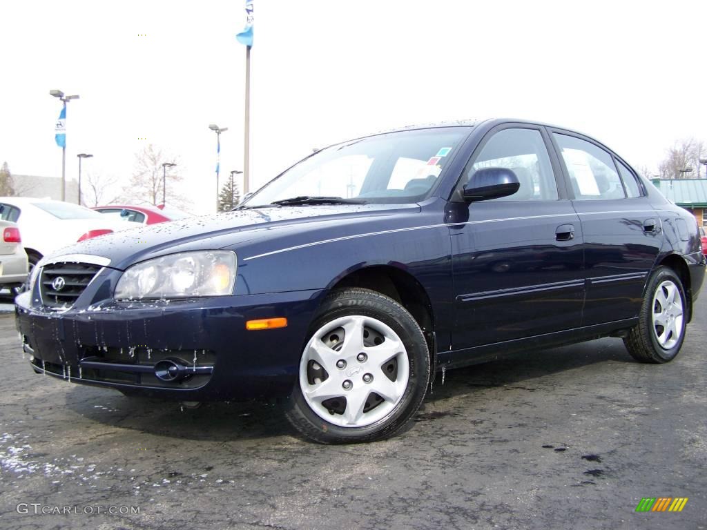 2004 Elantra GLS Sedan - Moonlit Blue / Gray photo #1