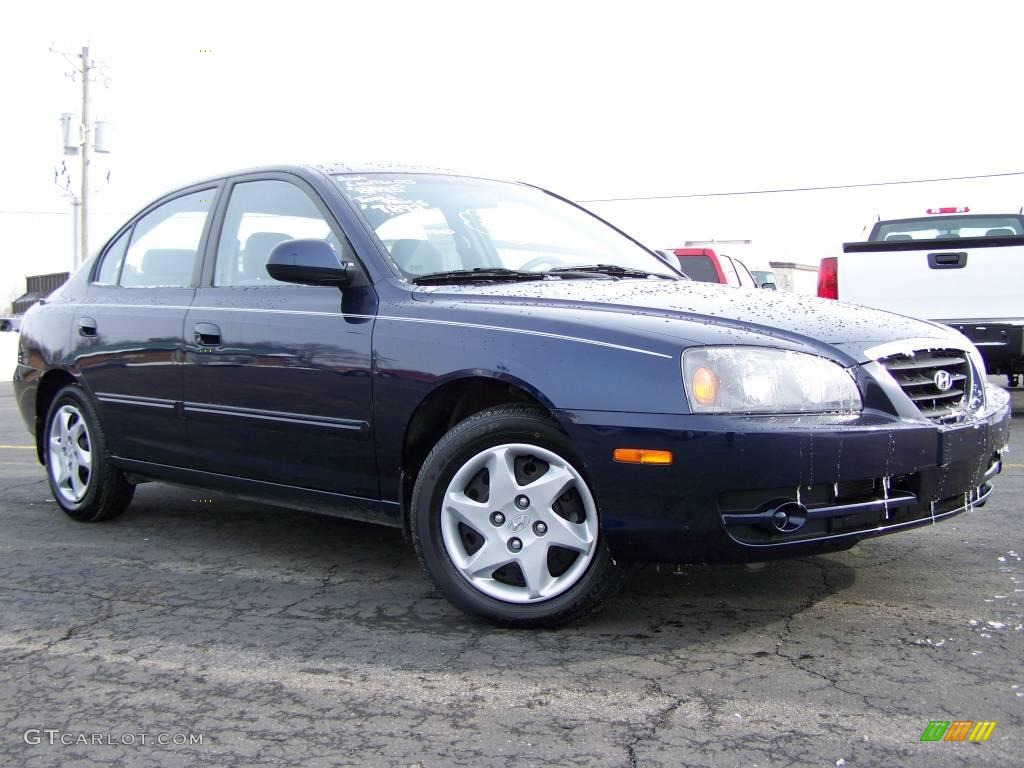 2004 Elantra GLS Sedan - Moonlit Blue / Gray photo #5