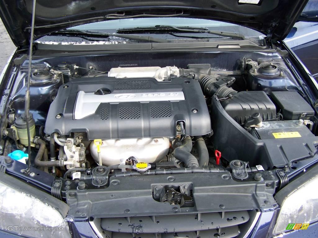 2004 Elantra GLS Sedan - Moonlit Blue / Gray photo #11