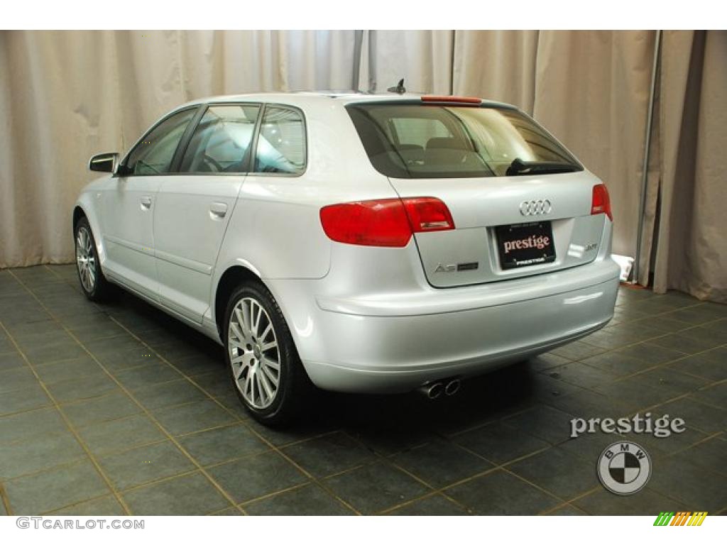 2008 A3 2.0T - Ice Silver Metallic / Black photo #4