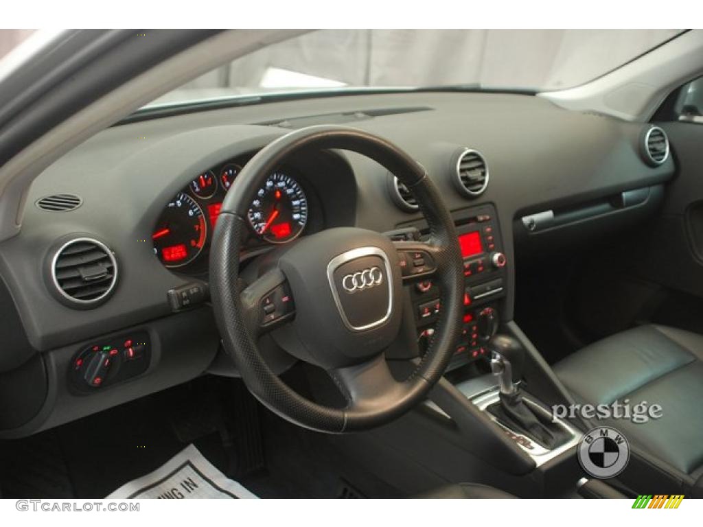 2008 A3 2.0T - Ice Silver Metallic / Black photo #13
